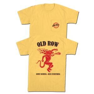Old Row Spicy Shot Yellow Comfort Colors Frat Shirt Large Unisex Party Tshirt